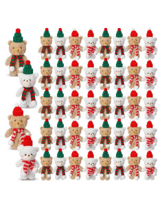 Hiboom 40 Ositos de Peluche Navidad 15 cm Decoración Fiesta