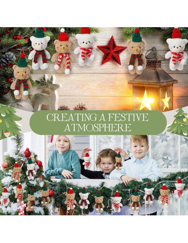 Hiboom 40 Ositos de Peluche Navidad 15 cm Decoración Fiesta