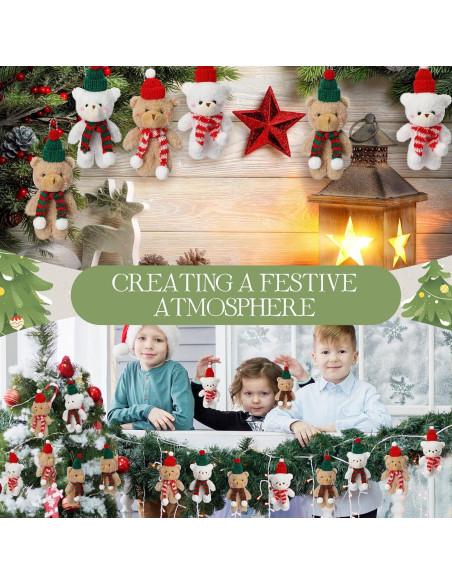 Hiboom 40 Ositos de Peluche Navidad 15 cm Decoración Fiesta