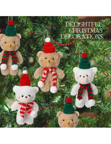Hiboom 40 Ositos de Peluche Navidad 15 cm Decoración Fiesta