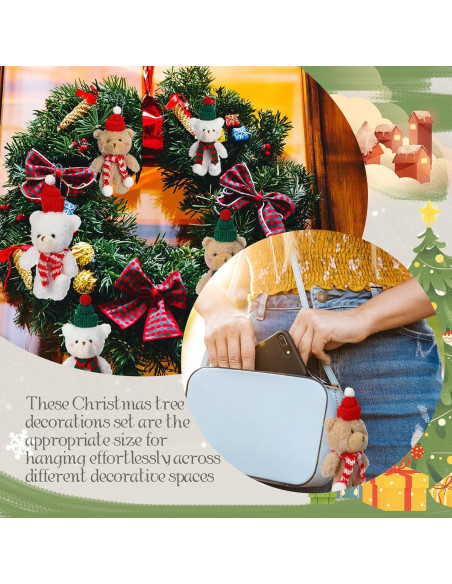 Hiboom 40 Ositos de Peluche Navidad 15 cm Decoración Fiesta