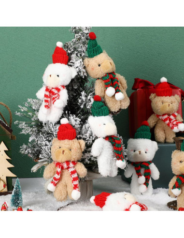 Hiboom 40 Ositos de Peluche Navidad 15 cm Decoración Fiesta