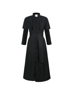 Traje de Sacerdote para Hombre GRAJTCIN Túnica Negra Grande