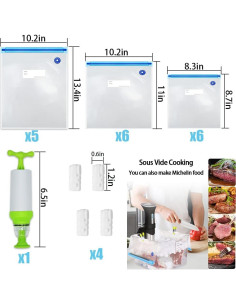 Kit de Bolsas Sous Vide Mantianstar 22 Piezas Reutilizables 2