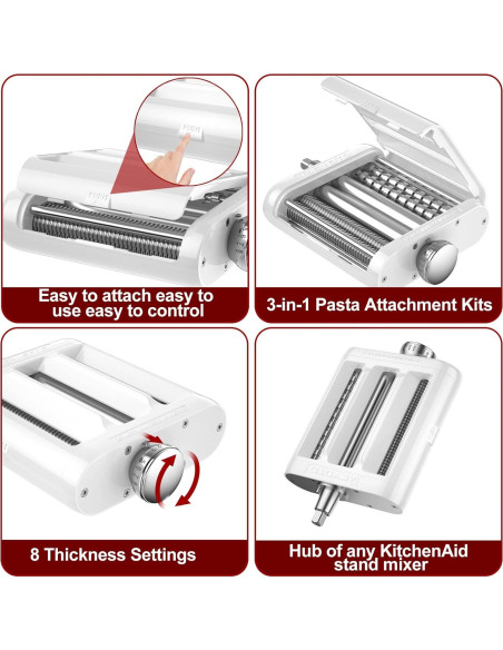 Accesorio 3 en 1 para Pasta KitchenAid TZCYOTO - Acero Inoxidable
