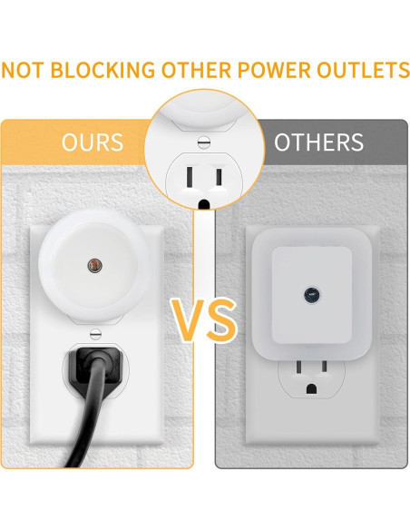 Paquete de 6 luces nocturnas LED MAIDELI con sensor de luz