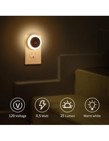 Paquete de 6 luces nocturnas LED MAIDELI con sensor de luz