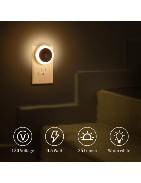 Paquete de 6 luces nocturnas LED MAIDELI con sensor de luz