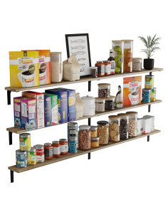 Estanterías Flotantes Wallniture Nola 3 Piezas 152.4cm Madera