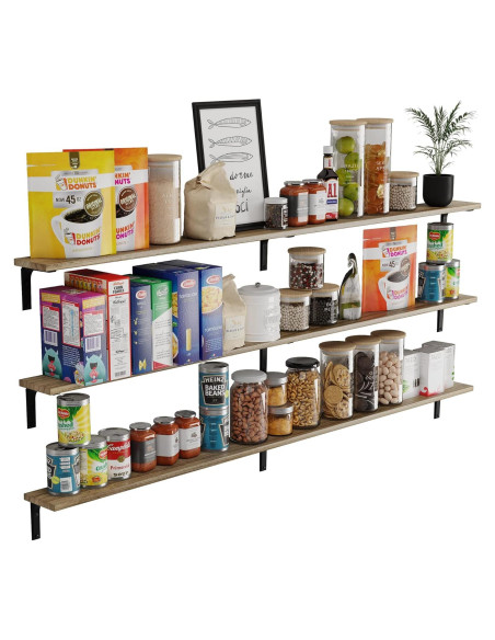 Estanterías Flotantes Wallniture Nola 3 Piezas 152.4cm Madera