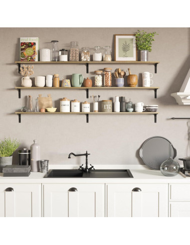 Estanterías Flotantes Wallniture Nola 3 Piezas 152.4cm Madera