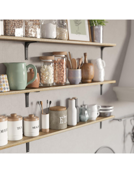 Estanterías Flotantes Wallniture Nola 3 Piezas 152.4cm Madera