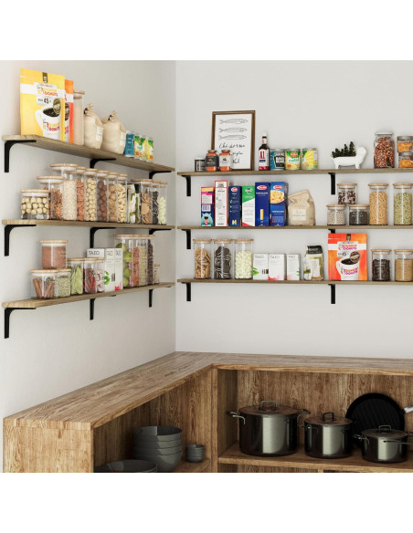 Estanterías Flotantes Wallniture Nola 3 Piezas 152.4cm Madera