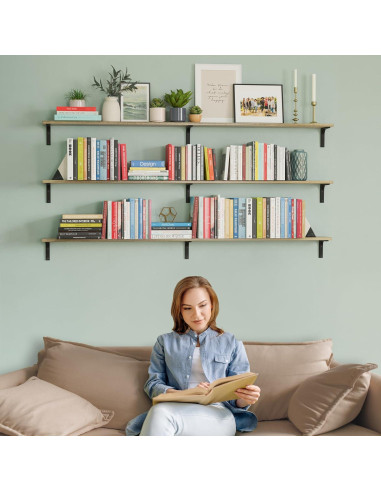 Estanterías Flotantes Wallniture Nola 3 Piezas 152.4cm Madera