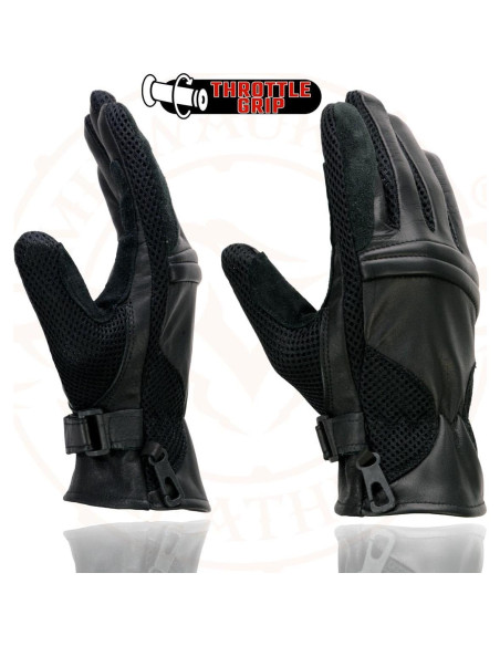 Guantes de Moto Milwaukee SH296 Negros con Nudillos Acolchados - Grande