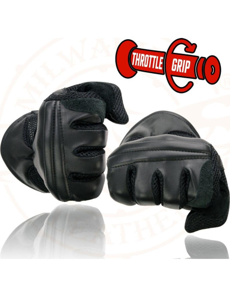 Guantes de Moto Milwaukee SH296 Negros con Nudillos Acolchados - Grande