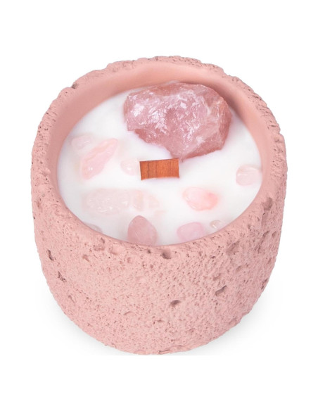 Vela Aromática de Cristal Rosa Perekond 100% Soja 8.89cm