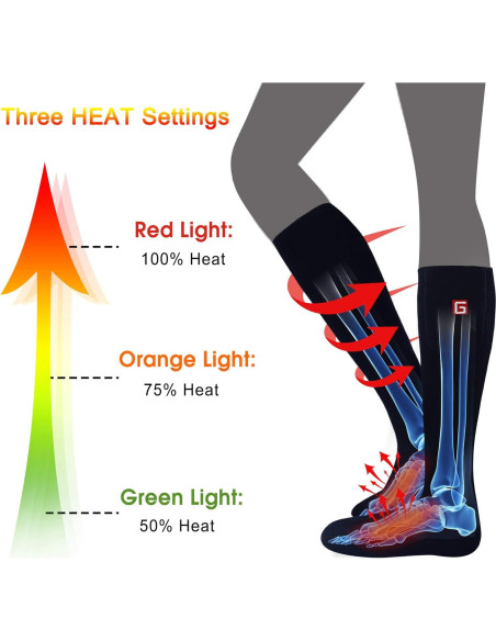 Calcetines Calentados Recargables Autocastle para Hombres - Talla L