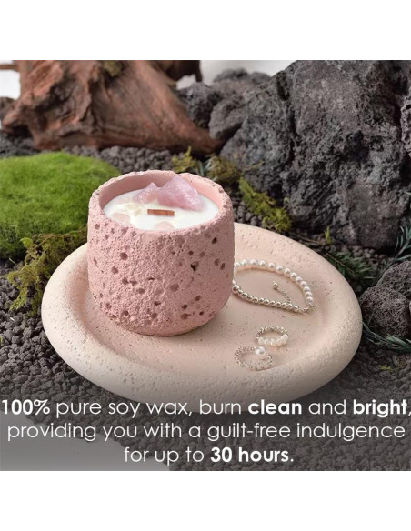 Vela Aromática de Cristal Rosa Perekond 100% Soja 8.89cm