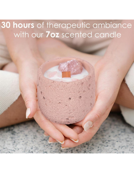 Vela Aromática de Cristal Rosa Perekond 100% Soja 8.89cm