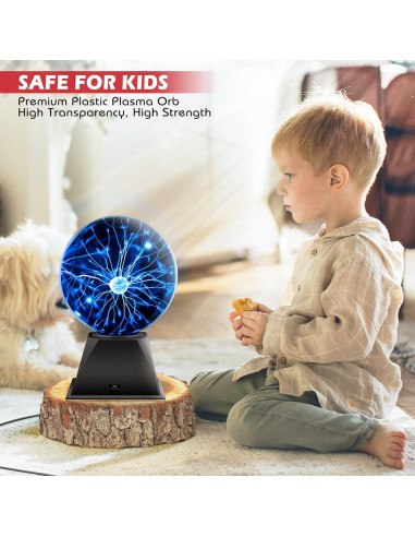 Lámpara de Plasma Flashmen 15 cm Táctil y Sonido Azul