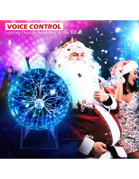 Lámpara de Plasma Flashmen 15 cm Táctil y Sonido Azul