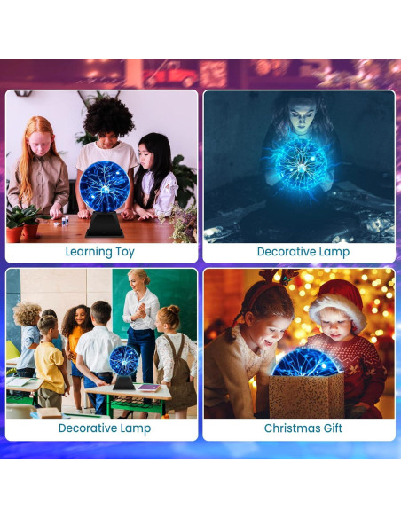 Lámpara de Plasma Flashmen 15 cm Táctil y Sonido Azul