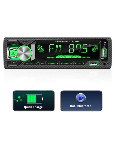 Receptor de Audio para Coche AMprime A3100US5 Bluetooth MP3