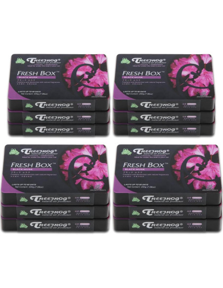 Ambientador Gel Auto Dynasty Aroma Almizcle Negro 12 Pzas