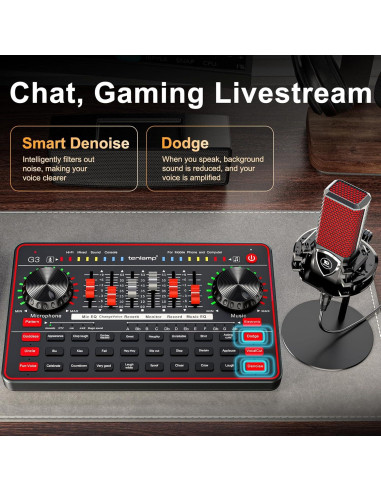 Paquete de Podcast G3 - Micrófono, Tarjeta de Sonido y Efectos