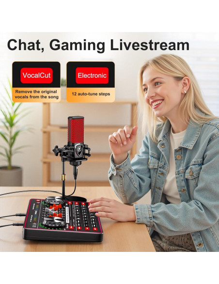 Paquete de Podcast G3 - Micrófono, Tarjeta de Sonido y Efectos