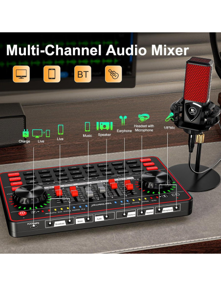 Paquete de Podcast G3 - Micrófono, Tarjeta de Sonido y Efectos