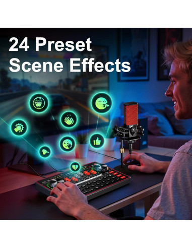 Paquete de Podcast G3 - Micrófono, Tarjeta de Sonido y Efectos