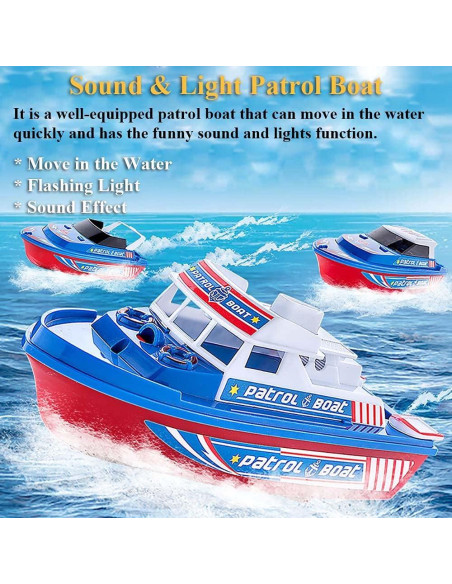 Barco Patrullero Eléctrico NEXTAKE 6684A con Sonido y Luz