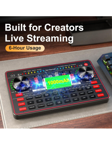 Paquete de Podcast G3 - Micrófono, Tarjeta de Sonido y Efectos