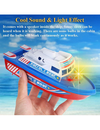 Barco Patrullero Eléctrico NEXTAKE 6684A con Sonido y Luz