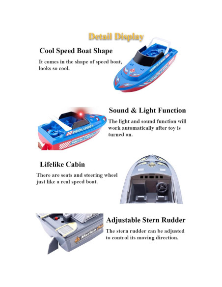 Barco Patrullero Eléctrico NEXTAKE 6684A con Sonido y Luz