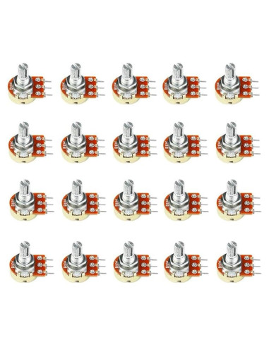 20 Potenciómetros Rotativos JESSINIE B10K 10K Ohm 15mm