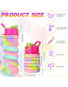 Botellas de Agua Plegables Sunnyray 40 Pack 500ml Silicona 2