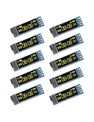 10 Piezas Módulo Pantalla OLED 0.91" Senzooe 128x32 Amarillo