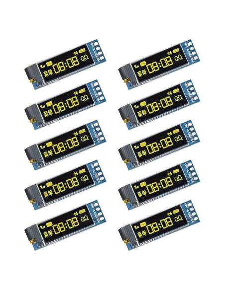 10 Piezas Módulo Pantalla OLED 0.91" Senzooe 128x32 Amarillo