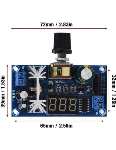 Regulador de Voltaje Ajustable Keenso LM317 con Pantalla Digital