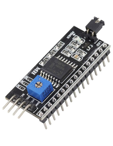 2 Módulos LCD 1602 Azul + 2 Interfaz I2C 8P Macho/Hembra