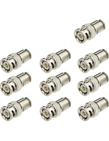 Conector BNC macho soldador Eightwood 10-pack RG58 RG142