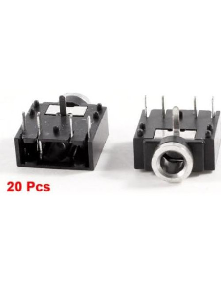 Conector Estéreo 3.5mm uxcell 20 Pcs 5 Pines Montaje PCB