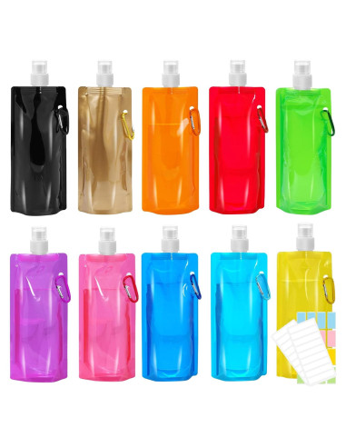 Paquete de 10 Botellas de Agua Plegables Smilixin 480ml