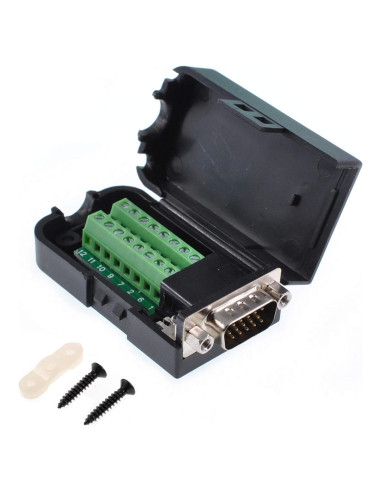 Adaptador VGA Macho Oiyagai DB15 3+9 15 Pines con Terminal