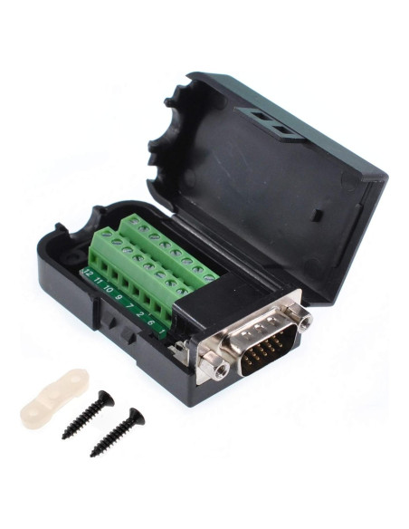Adaptador VGA Macho Oiyagai DB15 3+9 15 Pines con Terminal