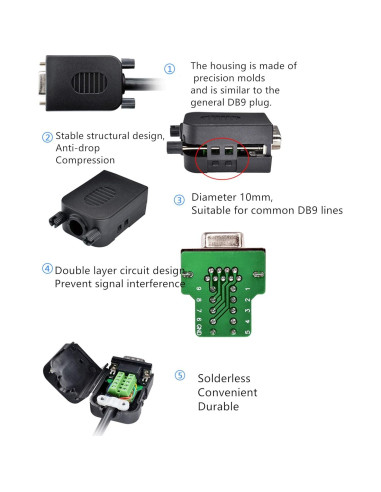 Adaptador VGA Macho Oiyagai DB15 3+9 15 Pines con Terminal