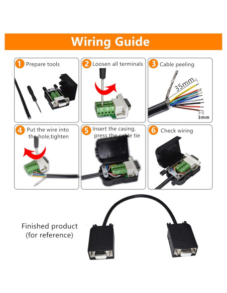 Adaptador VGA Macho Oiyagai DB15 3+9 15 Pines con Terminal